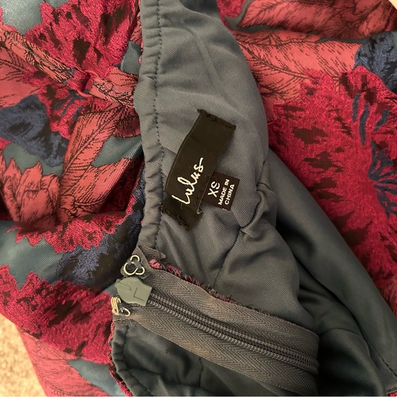 Lulu's Feelings Bloom Pink and Blue Floral Print Midi Dress - Picture 9 of 9